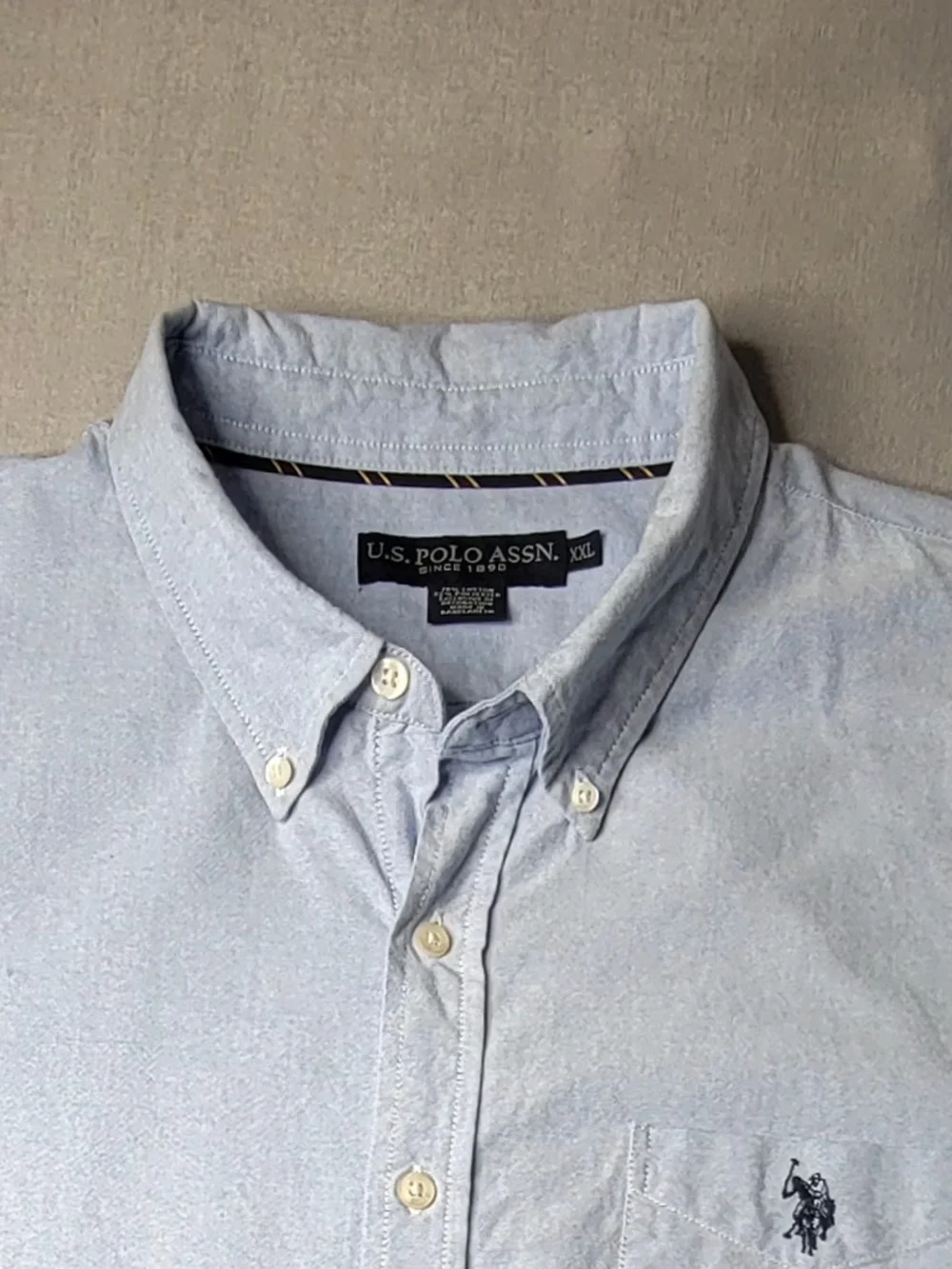 U.S. Polo Assn. Men’s Light Blue Button-Down Oxford Shirt Size XXL